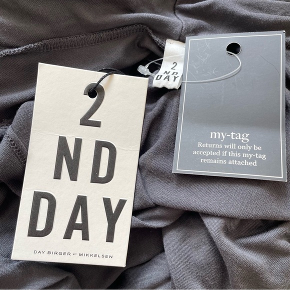 2nd Day Birger et Mikkelsen Menna Asphalt Gray Modal Wrap Ruched Dress NWT Sz S - Picture 5 of 10